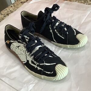 Nomass Eagan Beetle Men’s Black Low-Top Sneakers with White Graphic Accents